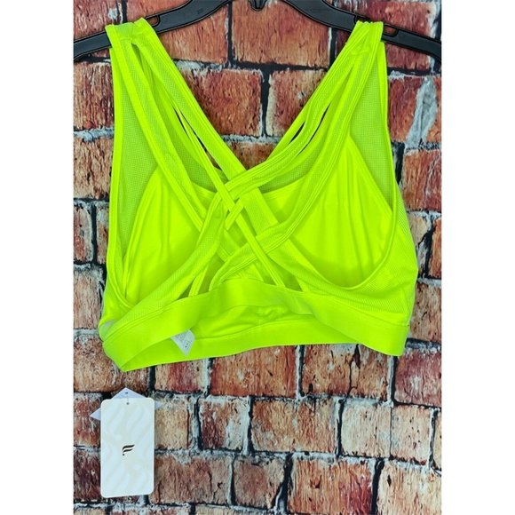 NWT Fabletics Neon Cross Back Faye High Impact Sports Bra XXL 14/16 Strappy - Picture 3 of 5